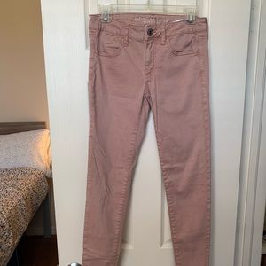 American Eagle pink khaki super stretch pants